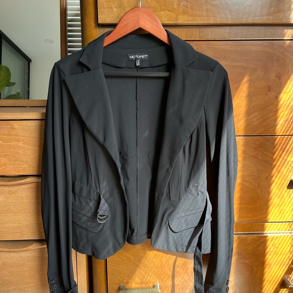 Women's Black Blazer with Belt